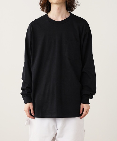 GILDAN(ギルダン)の「【ROOPTOKYO】GILDAN 6oz ポケット付きロングスリーブTee 袖リブ クルーネック/ロンT 2026年春夏(Tシャツ/カットソー・メンズ・ネイビー/オレンジ/ホワイト/グレー/ライム/ブラック・L/XL/M/XXL/S)」の8枚目の写真