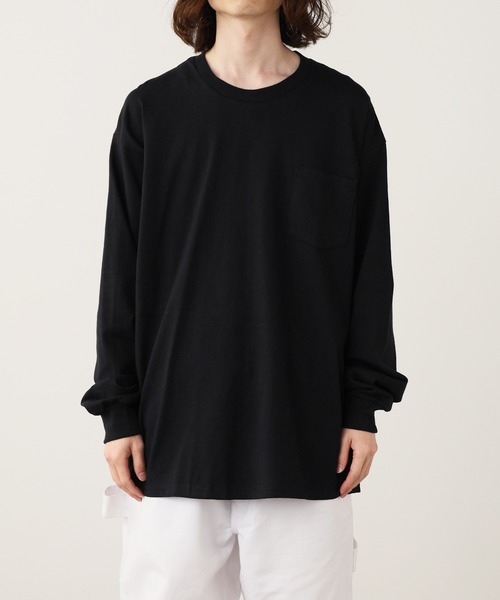 GILDAN(ギルダン)の「【ROOPTOKYO】GILDAN 6oz ポケット付きロングスリーブTee 袖リブ クルーネック/ロンT 2026年春夏(Tシャツ/カットソー・メンズ・ネイビー/オレンジ/ホワイト/グレー/ライム/ブラック・L/XL/M/XXL/S)」の10枚目の写真