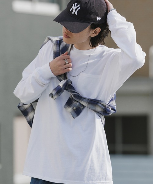 GILDAN(ギルダン)の「【ROOPTOKYO】GILDAN 6oz ポケット付きロングスリーブTee 袖リブ クルーネック/ロンT 2026年春夏(Tシャツ/カットソー・メンズ・ネイビー/オレンジ/ホワイト/グレー/ライム/ブラック・L/XL/M/XXL/S)」の19枚目の写真