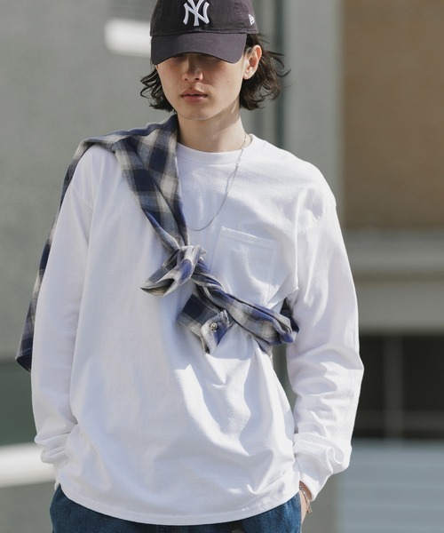 GILDAN(ギルダン)の「【ROOPTOKYO】GILDAN 6oz ポケット付きロングスリーブTee 袖リブ クルーネック/ロンT 2026年春夏(Tシャツ/カットソー・メンズ・ネイビー/オレンジ/ホワイト/グレー/ライム/ブラック・L/XL/M/XXL/S)」の21枚目の写真