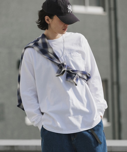 GILDAN(ギルダン)の「【ROOPTOKYO】GILDAN 6oz ポケット付きロングスリーブTee 袖リブ クルーネック/ロンT 2026年春夏(Tシャツ/カットソー・メンズ・ネイビー/オレンジ/ホワイト/グレー/ライム/ブラック・L/XL/M/XXL/S)」の22枚目の写真