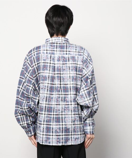 A4A（エーフォーエー）の「A4A/エーフォーエー/2COL check SH/ブリーチチェックシャツ（シャツ/ブラウス・メンズ・ネイビー/ブラウン・FREE）」の4枚目の写真