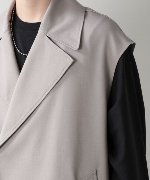 RAGEBLUE（レイジブルー）の「TRストレッチ/ロングジレトレンチコート/260969（トレンチコート・メンズ・グレー/ブラック・FREE）」の14枚目の写真