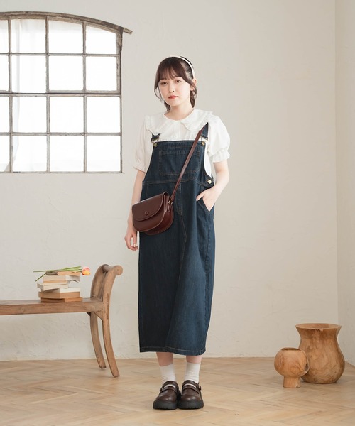 Cham.(チャム)の「デニムサロペット(サロペット/オーバーオール・レディース・インディゴブルー・F)」の12枚目の写真