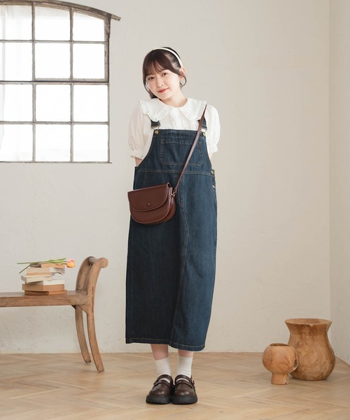 Cham.(チャム)の「デニムサロペット(サロペット/オーバーオール・レディース・インディゴブルー・F)」の13枚目の写真