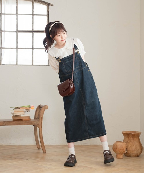 Cham.(チャム)の「デニムサロペット(サロペット/オーバーオール・レディース・インディゴブルー・F)」の14枚目の写真