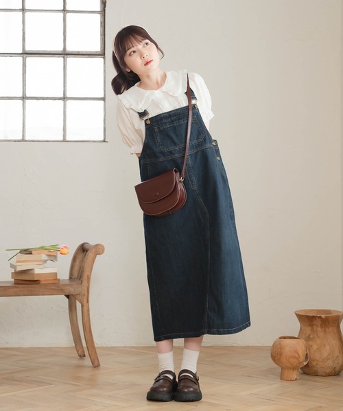 Cham.(チャム)の「デニムサロペット(サロペット/オーバーオール・レディース・インディゴブルー・F)」の15枚目の写真