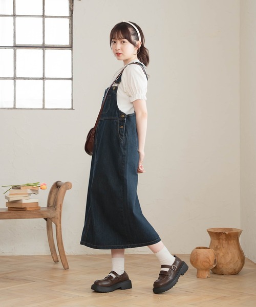 Cham.(チャム)の「デニムサロペット(サロペット/オーバーオール・レディース・インディゴブルー・F)」の16枚目の写真
