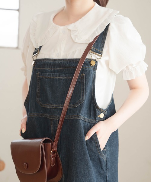 Cham.(チャム)の「デニムサロペット(サロペット/オーバーオール・レディース・インディゴブルー・F)」の19枚目の写真