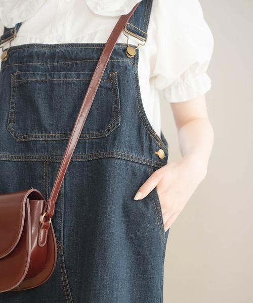 Cham.(チャム)の「デニムサロペット(サロペット/オーバーオール・レディース・インディゴブルー・F)」の20枚目の写真