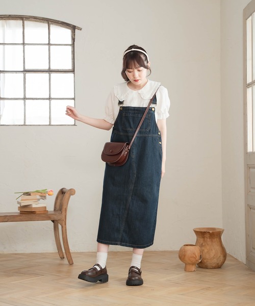 Cham.(チャム)の「デニムサロペット(サロペット/オーバーオール・レディース・インディゴブルー・F)」の11枚目の写真
