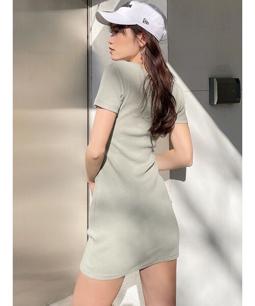 GYDA（ジェイダ）の「ウエストオープン2WAYハーフスリーブワンピース（ワンピース・レディース・ブラック/アイボリー/ミント・FREE）」の12枚目の写真