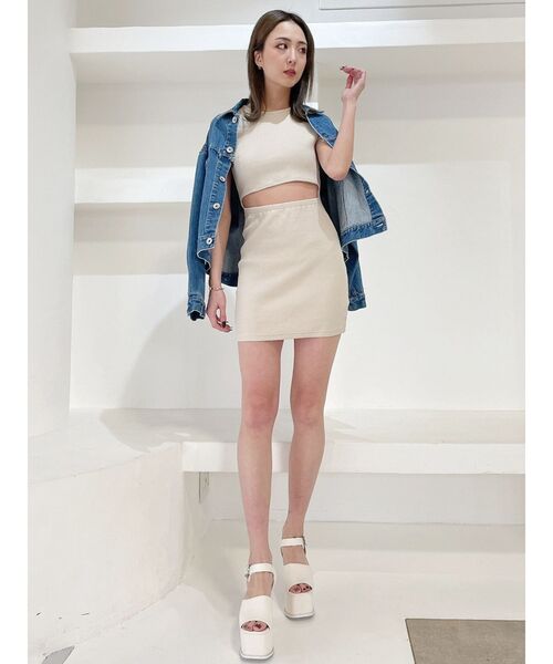 GYDA（ジェイダ）の「ウエストオープン2WAYハーフスリーブワンピース（ワンピース・レディース・ブラック/アイボリー/ミント・FREE）」の8枚目の写真