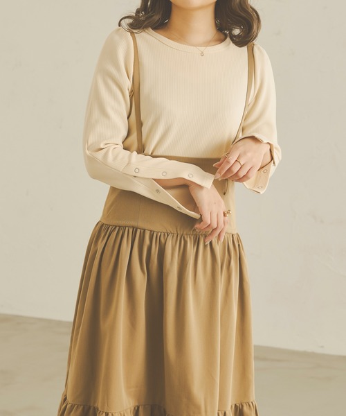 Ambre Neige（アンブルネージュ）の「袖スリットボタントップス／【WEB/EC限定商品】（Tシャツ/カットソー・レディース・ダークブラウン/ベージュ/アイボリー・FREE）」の7枚目の写真