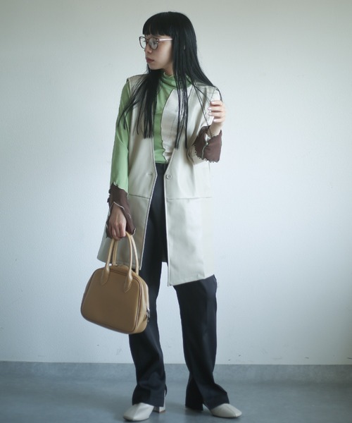 spoon store（スプーンストア）の「フェイクレザーベスト（ベスト・レディース・ブラック/グレー系その他・フリー）」の15枚目の写真