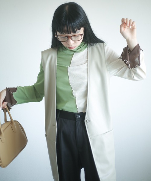 spoon store（スプーンストア）の「フェイクレザーベスト（ベスト・レディース・ブラック/グレー系その他・フリー）」の11枚目の写真