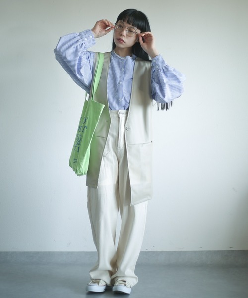 spoon store（スプーンストア）の「フェイクレザーベスト（ベスト・レディース・ブラック/グレー系その他・フリー）」の7枚目の写真