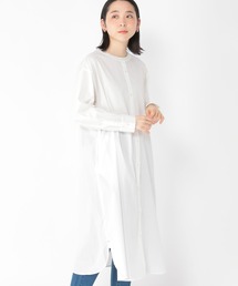 studio CLIP | 【速乾/接触冷感/マシーンウォッシャブル/お手入れ楽】バンドカラーシャツワンピース(ワンピース)