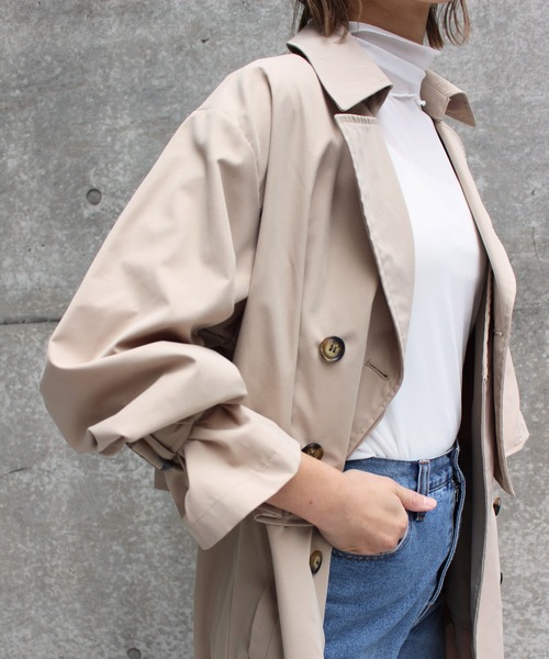 MLI'A（エムリア）の「2WAY／トレンチコート（トレンチコート・レディース・ベージュ/ライトベージュ/ライトカーキ/イエロー・M）」の8枚目の写真