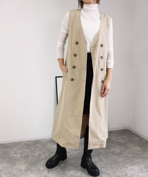 MLI'A（エムリア）の「2WAY／トレンチコート（トレンチコート・レディース・ベージュ/ライトベージュ/ライトカーキ/イエロー・M）」の11枚目の写真