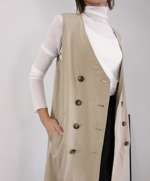 MLI'A（エムリア）の「2WAY／トレンチコート（トレンチコート・レディース・ベージュ/ライトベージュ/ライトカーキ/イエロー・M）」の12枚目の写真