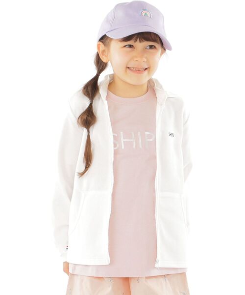 SHIPS（シップス）の「SHIPS KIDS:＜速乾加工・UVカット＞フード ジップ パーカー(100～130cm)（パーカー・キッズ・グレー/オフホワイト・100/120/130/110）」の3枚目の写真