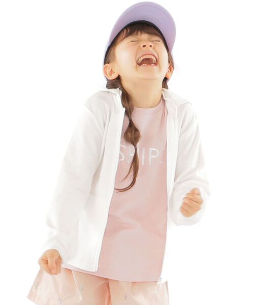SHIPS（シップス）の「SHIPS KIDS:＜速乾加工・UVカット＞フード ジップ パーカー(100～130cm)（パーカー・キッズ・グレー/オフホワイト・100/120/130/110）」の4枚目の写真