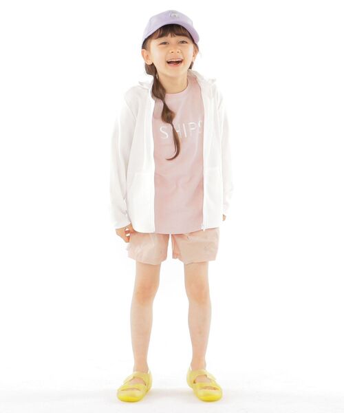 SHIPS（シップス）の「SHIPS KIDS:＜速乾加工・UVカット＞フード ジップ パーカー(100～130cm)（パーカー・キッズ・グレー/オフホワイト・100/120/130/110）」の5枚目の写真