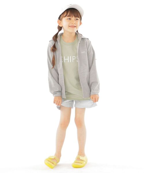 SHIPS（シップス）の「SHIPS KIDS:＜速乾加工・UVカット＞フード ジップ パーカー(100～130cm)（パーカー・キッズ・グレー/オフホワイト・100/120/130/110）」の9枚目の写真