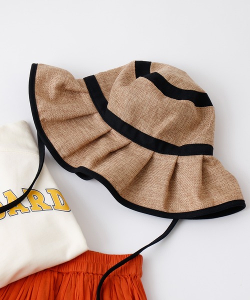 CIAOPANIC TYPY（チャオパニックティピー）の「【追加販売決定！】【KIDS】ジュートプリーツハット（ハット・キッズ・ベージュ/ブラウン・ONE SIZE）」の9枚目の写真