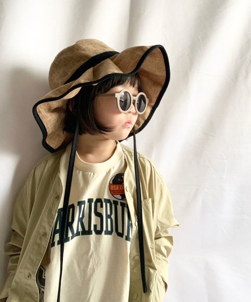 CIAOPANIC TYPY（チャオパニックティピー）の「【追加販売決定！】【KIDS】ジュートプリーツハット（ハット・キッズ・ベージュ/ブラウン・ONE SIZE）」の7枚目の写真