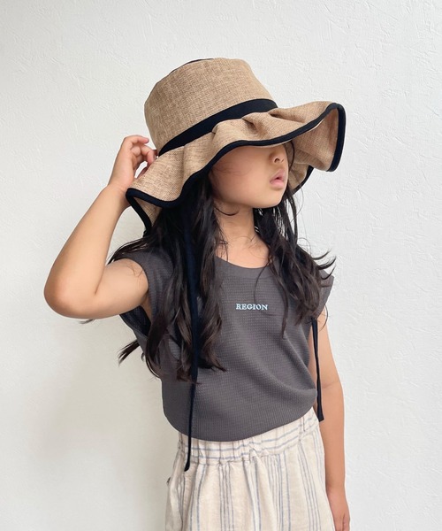 CIAOPANIC TYPY（チャオパニックティピー）の「【追加販売決定！】【KIDS】ジュートプリーツハット（ハット・キッズ・ベージュ/ブラウン・ONE SIZE）」の15枚目の写真