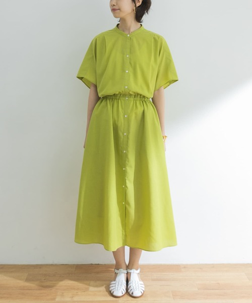 URBAN RESEARCH(アーバンリサーチ)の「『UR TECH Smart Linen Touch』リネンブレンドギャザーワンピース(ワンピース・レディース・ブルー系その他/グリーン系その他/チャコールグレー・36/38)」の15枚目の写真