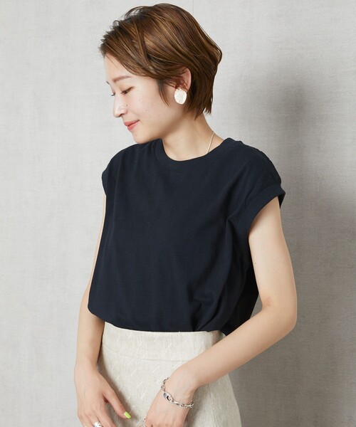 FREAK'S STORE(フリークスストア)の「【WEB限定】ノースリーブTシャツ(Tシャツ/カットソー・レディース・ブラック/オフホワイト/ナチュラル/マスタード/グレー/ベージュ/ブラウン/レッド/ブルー/ストライプ/ピンク・フリ-)」の3枚目の写真