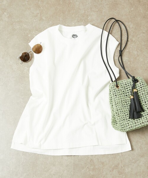 FREAK'S STORE(フリークスストア)の「【WEB限定】ノースリーブTシャツ(Tシャツ/カットソー・レディース・ブラック/オフホワイト/ナチュラル/マスタード/グレー/ベージュ/ブラウン/レッド/ブルー/ストライプ/ピンク・フリ-)」の12枚目の写真