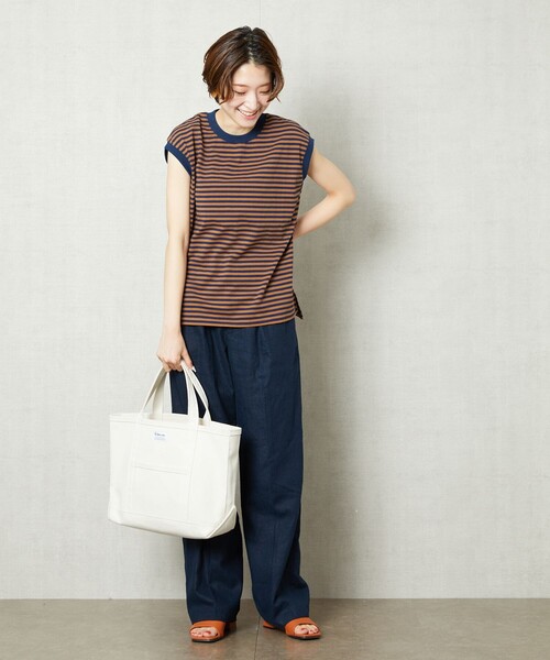 FREAK'S STORE(フリークスストア)の「【WEB限定】ノースリーブTシャツ(Tシャツ/カットソー・レディース・ブラック/オフホワイト/ナチュラル/マスタード/グレー/ベージュ/ブラウン/レッド/ブルー/ストライプ/ピンク・フリ-)」の22枚目の写真