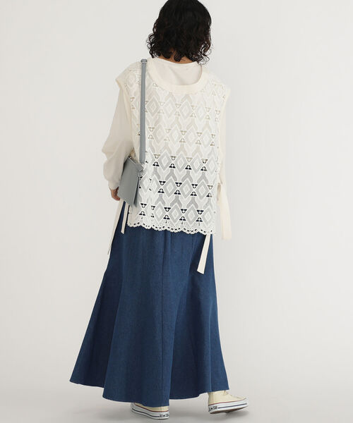 BEAMS HEART（ビームスハート）の「BEAMS HEART / デニム マーメイド スカート（スカート・レディース・インディゴブルー/ホワイト系その他5/ブルー系その他4・FREE）」の8枚目の写真