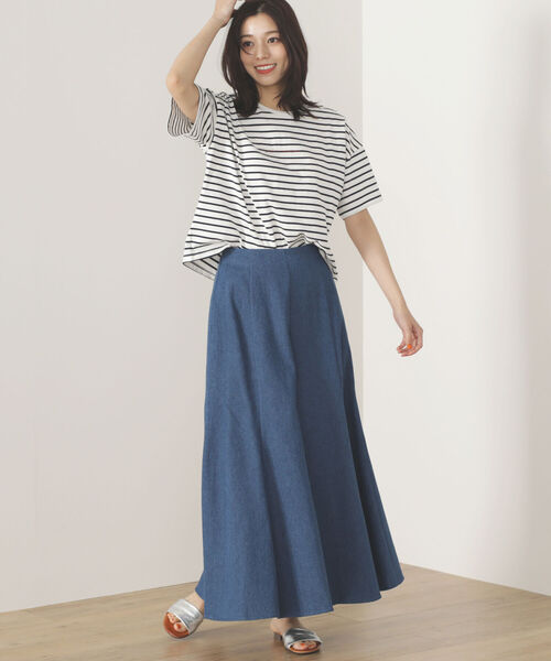 BEAMS HEART（ビームスハート）の「BEAMS HEART / デニム マーメイド スカート（スカート・レディース・インディゴブルー/ホワイト系その他5/ブルー系その他4・FREE）」の9枚目の写真