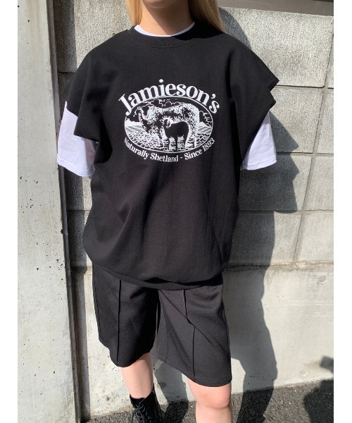 WC（ダブル シー）の「オーバーサイズスウェットベスト（ベスト・レディース・グレー/ブラック・FREE）」の2枚目の写真