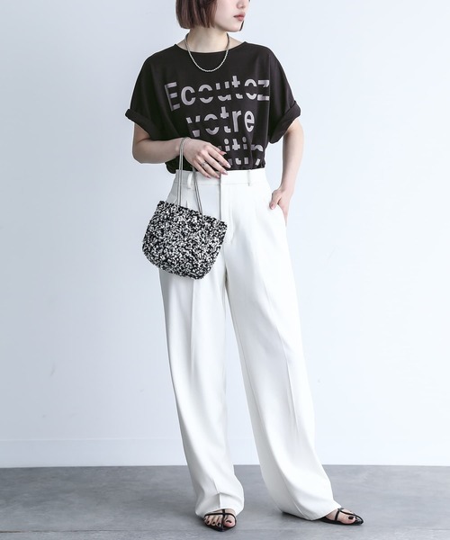 n'OrLABEL(ノアールレーベル)の「『グラフィカルロゴTシャツ』(Tシャツ/カットソー・レディース・ブラック/パープル/オフホワイト/ピンクベージュ・FREE)」の19枚目の写真