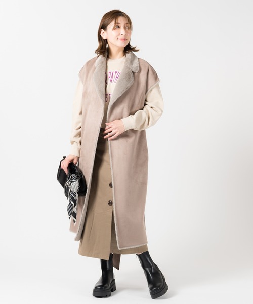 mienne ミアンヌ リバーシブルエコファー ロングコート アウター｜Mila