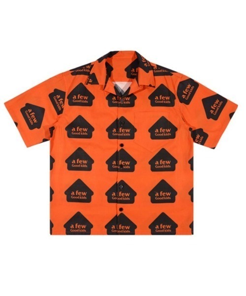 A FEW GOOD KIDS（ア フュー グッド キッズ）の「【A FEW GOOD KIDS(AFGK)/エーエフジーケー】House Logo Shirt/家 ハウス 柄 シャツ ロゴ（シャツ/ブラウス・メンズ・ホワイト/オレンジ・M/L）」の7枚目の写真