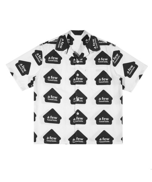 A FEW GOOD KIDS（ア フュー グッド キッズ）の「【A FEW GOOD KIDS(AFGK)/エーエフジーケー】House Logo Shirt/家 ハウス 柄 シャツ ロゴ（シャツ/ブラウス・メンズ・ホワイト/オレンジ・M/L）」の5枚目の写真