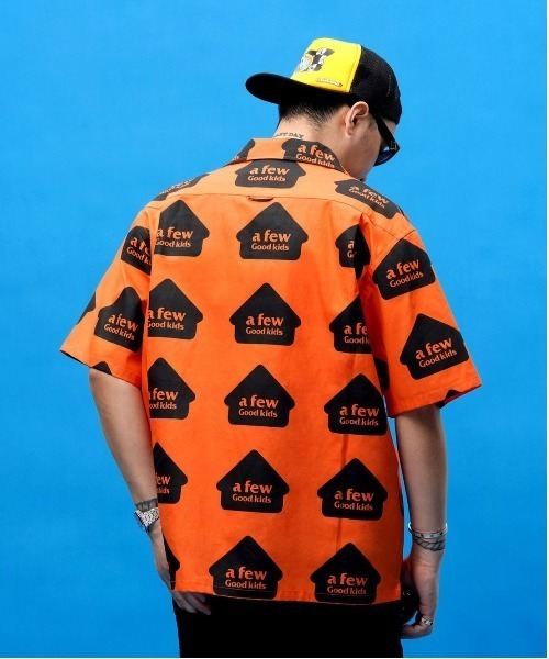 A FEW GOOD KIDS（ア フュー グッド キッズ）の「【A FEW GOOD KIDS(AFGK)/エーエフジーケー】House Logo Shirt/家 ハウス 柄 シャツ ロゴ（シャツ/ブラウス・メンズ・ホワイト/オレンジ・M/L）」の6枚目の写真