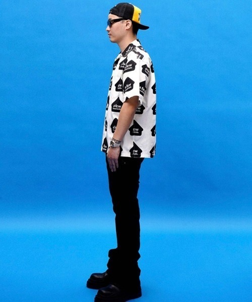A FEW GOOD KIDS（ア フュー グッド キッズ）の「【A FEW GOOD KIDS(AFGK)/エーエフジーケー】House Logo Shirt/家 ハウス 柄 シャツ ロゴ（シャツ/ブラウス・メンズ・ホワイト/オレンジ・M/L）」の4枚目の写真