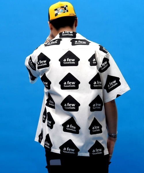 A FEW GOOD KIDS（ア フュー グッド キッズ）の「【A FEW GOOD KIDS(AFGK)/エーエフジーケー】House Logo Shirt/家 ハウス 柄 シャツ ロゴ（シャツ/ブラウス・メンズ・ホワイト/オレンジ・M/L）」の3枚目の写真