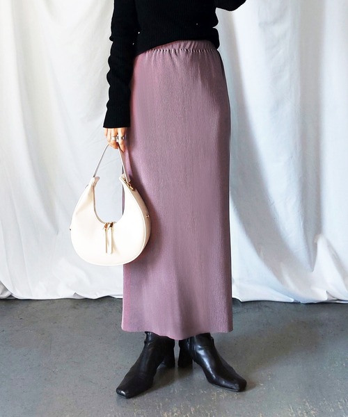 me+em select（ミームセレクト）の「【 新色追加１２色展開  / セルフカット 】ハイウエストロングプリーツタイトスカート（スカート・レディース・ブラック/オレンジ/グリーン/アイボリー/グリーン系その他/ピンク系その他/ダークグリーン/テラコッタ/マスタード/ライム/ブルー系その他/ピンク系その他2・MEDIUM）」の11枚目の写真