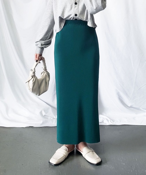 me+em select（ミームセレクト）の「【 新色追加１２色展開  / セルフカット 】ハイウエストロングプリーツタイトスカート（スカート・レディース・ブラック/オレンジ/グリーン/アイボリー/グリーン系その他/ピンク系その他/ダークグリーン/テラコッタ/マスタード/ライム/ブルー系その他/ピンク系その他2・MEDIUM）」の17枚目の写真