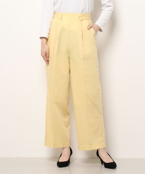 Te chichi（テチチ）の「リネン混ワイドパンツ（その他パンツ・レディース・イエロー/グリーン/ベージュ・SMALL/MEDIUM）」の7枚目の写真