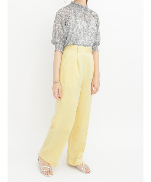 Te chichi（テチチ）の「リネン混ワイドパンツ（その他パンツ・レディース・イエロー/グリーン/ベージュ・SMALL/MEDIUM）」の15枚目の写真